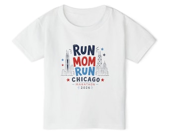 Run Mom Run Chicago Marathon Toddler T-shirt | Kids Race Tee 2026
