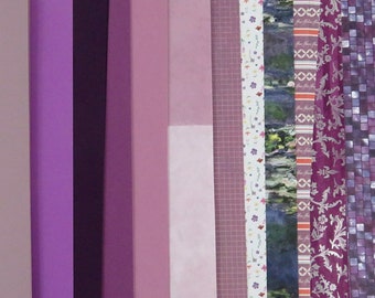 12x12 Destash Paper Lilac Purple Mauve, decorative and plain, cardstock and medium weight