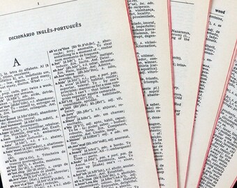 Portuguese English Dictionary 20 old book pages, Portuguese Ephemera, vintage ephemera, Old Paper Shop, scrapbooking, junk journal ideas