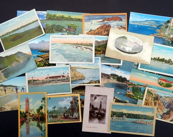 Postcard Bundle 25 Vintage Postcards, Water Theme, lakes, rivers, ocean, beach, swimming pool.