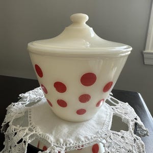 Fire King Polka Dot Grease Jar - Etsy