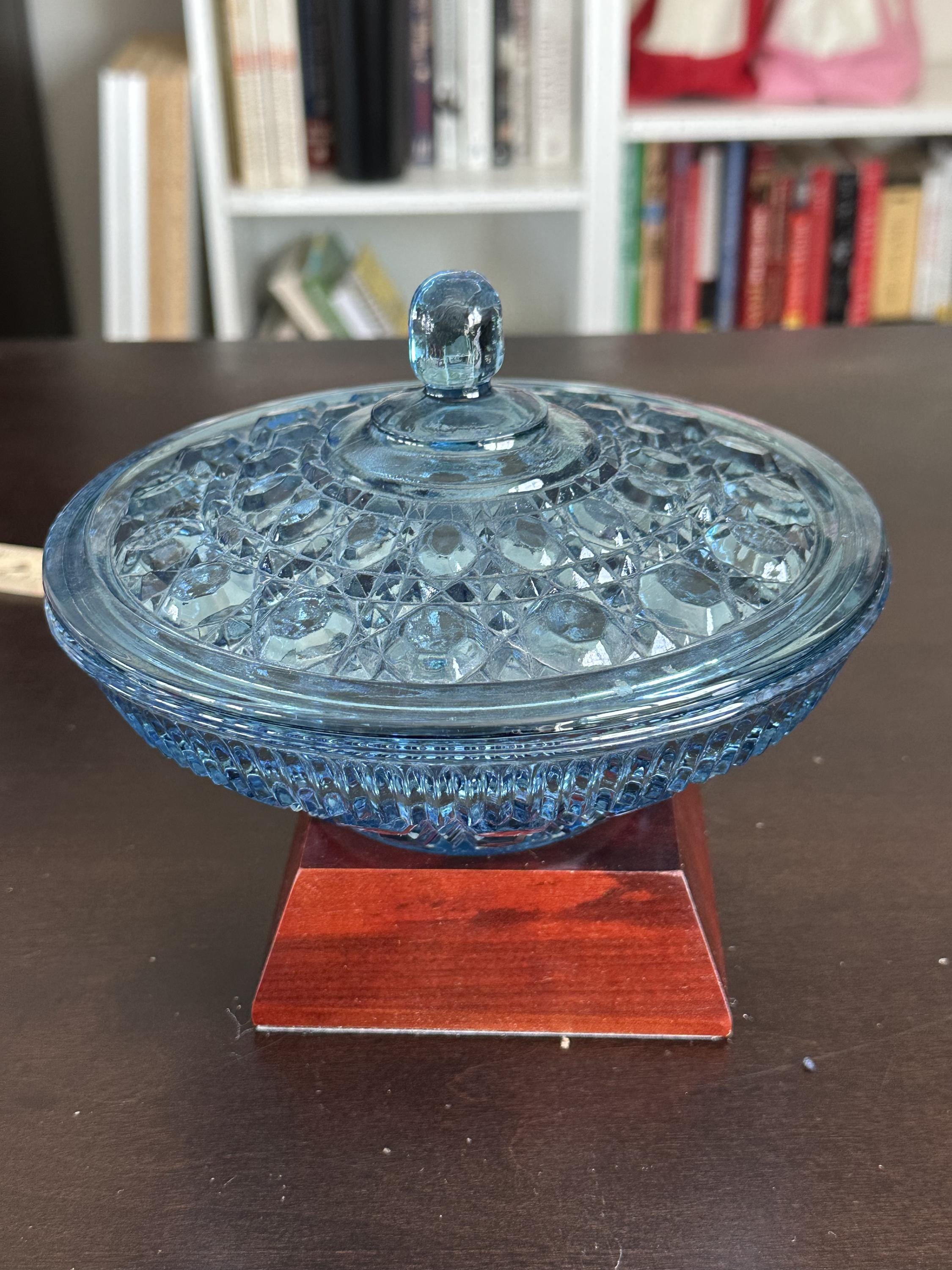 インディアナグラス ヴィンテージ フルーツボウル（パステルブルー）元箱付き Indiana Glass Blue Collection - Etsy