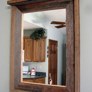 Barnwood Mirror with Shelf on top image 1