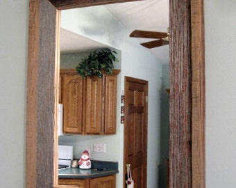 Barnwood Mirror  with Shelf on top