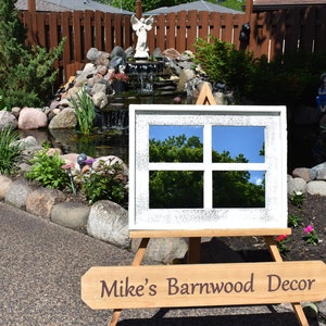 Barnwood Window Mirror 4 Panes image 1