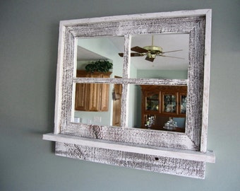 Barnwood Window Mirror 4 Panes