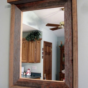 Barnwood Mirror with Shelf on top image 3