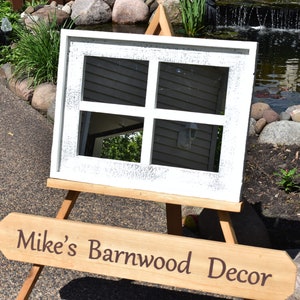 Barnwood Window Mirror 4 Panes image 4