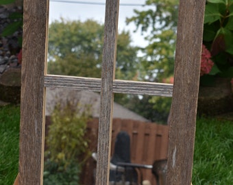 Barnwood 4 pane mirror