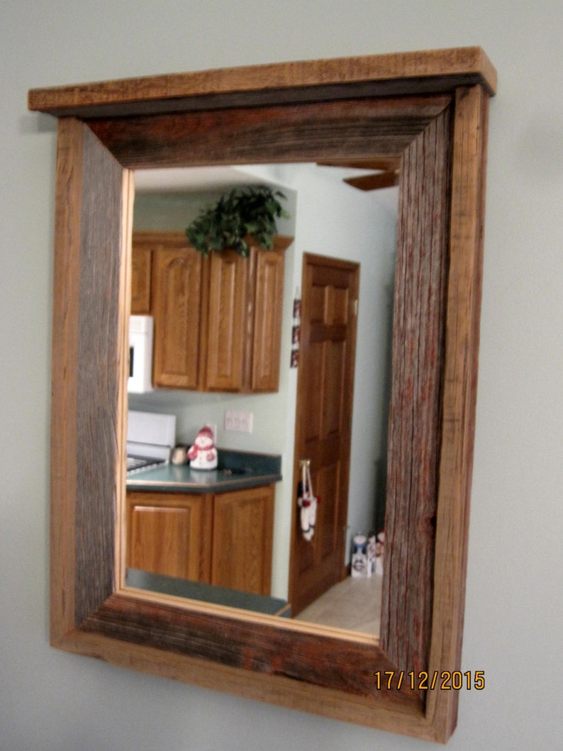 Barnwood Mirror with Shelf on top image 4