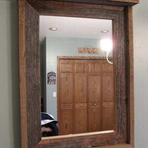 Barnwood Mirror with Shelf on top image 2