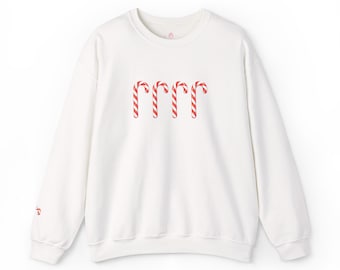 Candy Cane Embroidered Sweatshirt