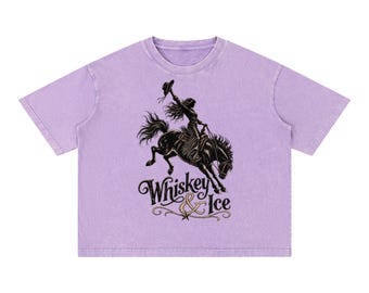 Whiskey & Ice Mineral Wash Boxy Cotton T-Shirt