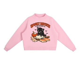 Spooky Biscuits Essential Fleece Mock-Neck Crew Sweatshirt