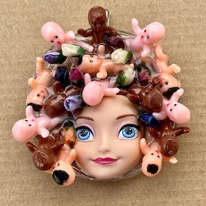 Baby Face,  doll face pendant