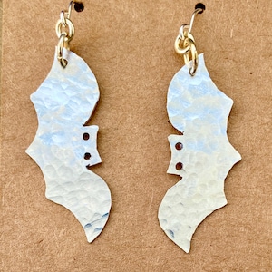 Silver aluminium Bat Ear Rings with Solid Silver ear wires.