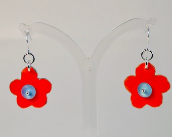 Up-Cycled aluminium mini Daisy Earrings.