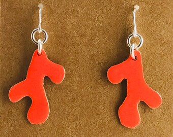 Neon Orange coral earrings.