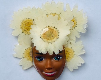 Bright Flowers Doll Brooch