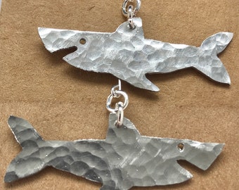 Silver Aluminium Shark earrings