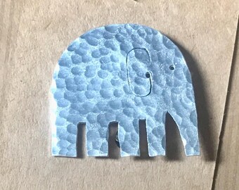 Silver Recycled aluminium Elephant brooch or pendant . Light weight and non tarnish.