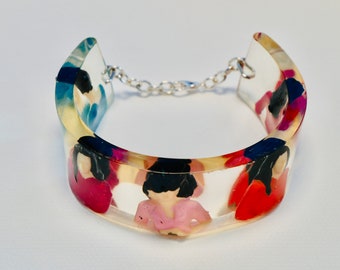 Five Ladies in resin cuff bangle