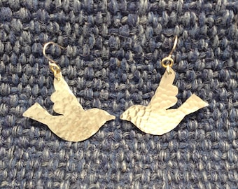 Silver Recycled aluminium Dove Earrings. Light weight and non tarnish.