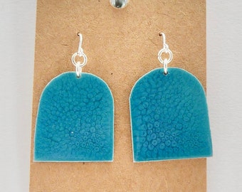 Up cycled aluminium Paddle earrings with silver hooks.