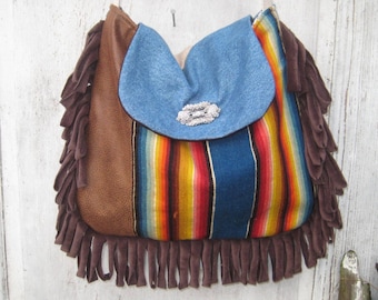 Southwest bag purse, vintage Native American blanket purse, vintage serape bag, crossbody boho bag, bohemian gypsy purse, hand made bag OOAK