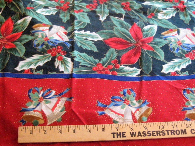 Cotton Christmas Fabric by the Yard Dark Green Holly Leaves Etsy