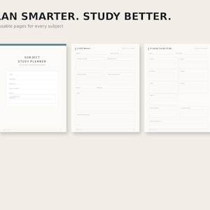 Utskrivbar ämnesstudieplanerare | Studentstudieorganisatör, uppgifter och provspårare