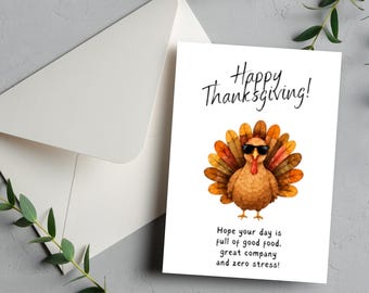 Lustige Thanksgiving-Truthahnkarte, Gute Gesellschaft (Digitaler Download)