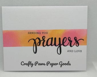 Thoughts and prayers, Sending prayers, Thinking of you, sympathy, just because, blank cards, religious card