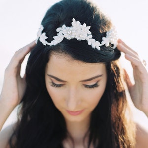 Bridal Crown. Wedding Tiara. Beaded Bridal Halo {Sophia}