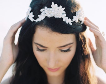 Bridal Crown. Wedding Tiara. Beaded Bridal Halo {Sophia}