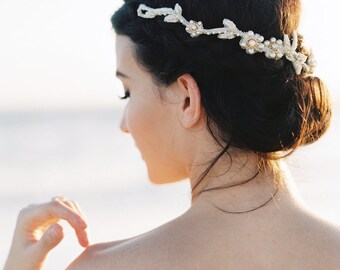 Bridal Hair Vine. Bridal Headpiece. Bridal Beaded Headband {Lynne}