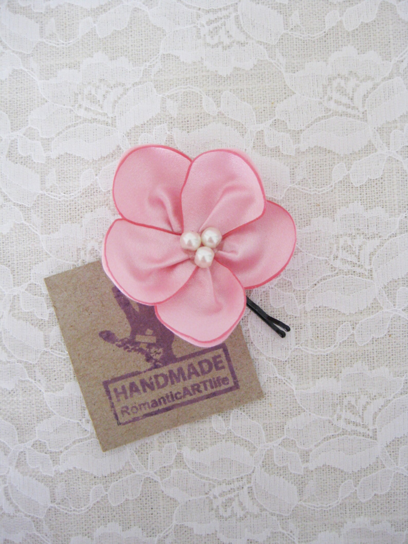 Blush Pink Flower Hair Accessory. Soft Pink Flower Hair Pin. Fabric