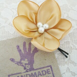 Gold Flower Hair Pin. Gold Flower Hair Piece. Bridesmaid Hair Accessory. image 2