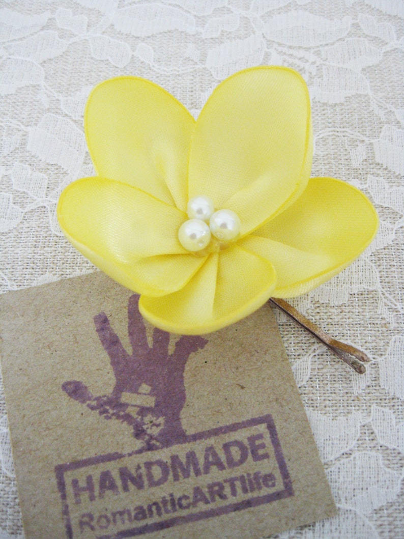 Yellow Flower Accessory. Yellow Flower Pin. Bobby Pin. Hair Accessory