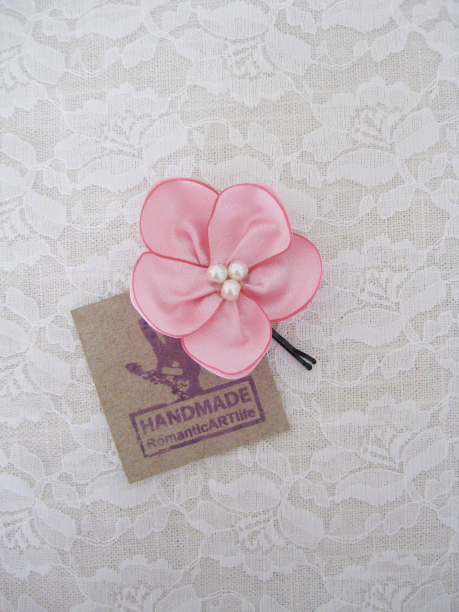 Blush Pink Flower Hair Accessory. Soft Pink Flower Hair Pin. Fabric