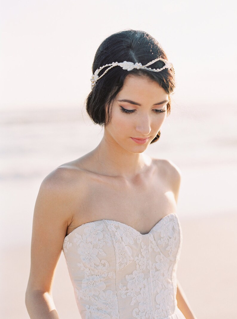 Bridal Hair Vine. Bridal Hair Accessory. Bridal Beaded Headpiece Lilly image 5
