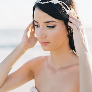 Bridal Hair Vine. Bridal Hair Accessory. Bridal Beaded Headpiece Lilly image 2