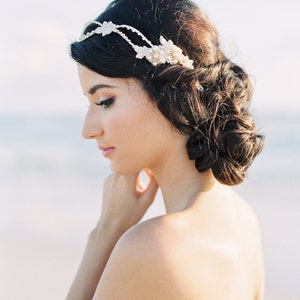 Bridal Hair Vine. Bridal Hair Accessory. Bridal Beaded Headpiece Lilly image 1