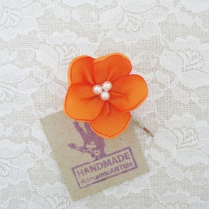 Orange Flower Hair Pin. Orange Flower Hair Piece. Bridesmaid Hair Accessory.
