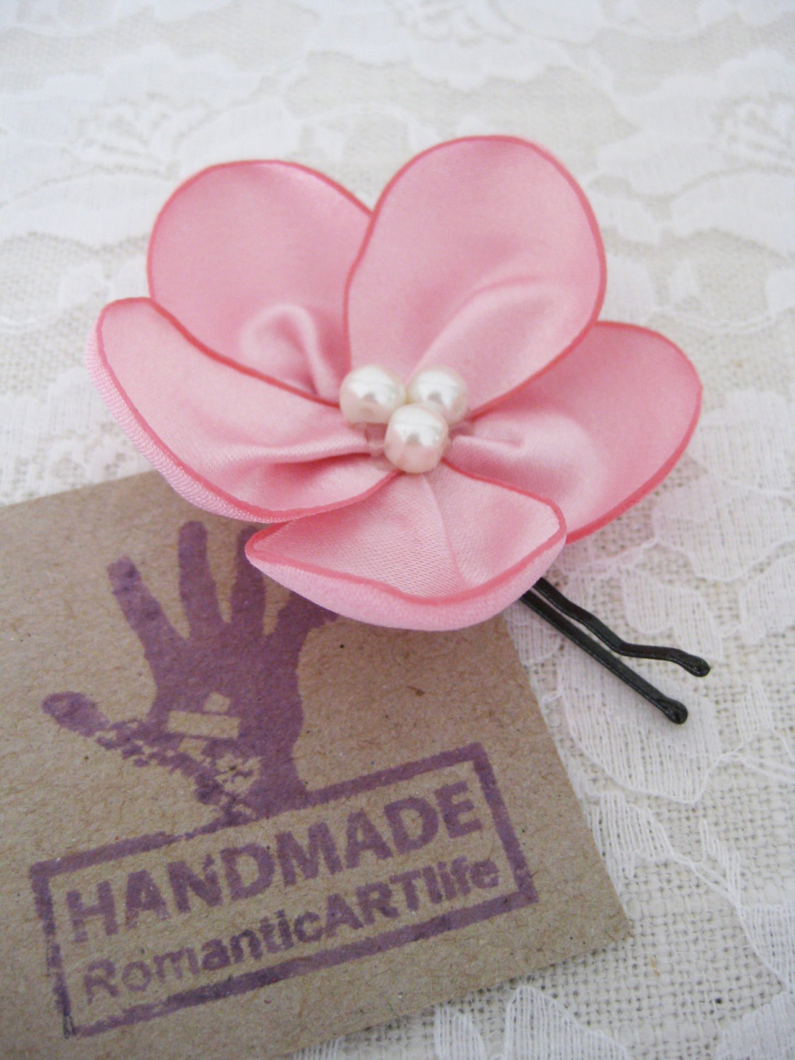 Blush Pink Flower Hair Accessory. Soft Pink Flower Hair Pin. Fabric