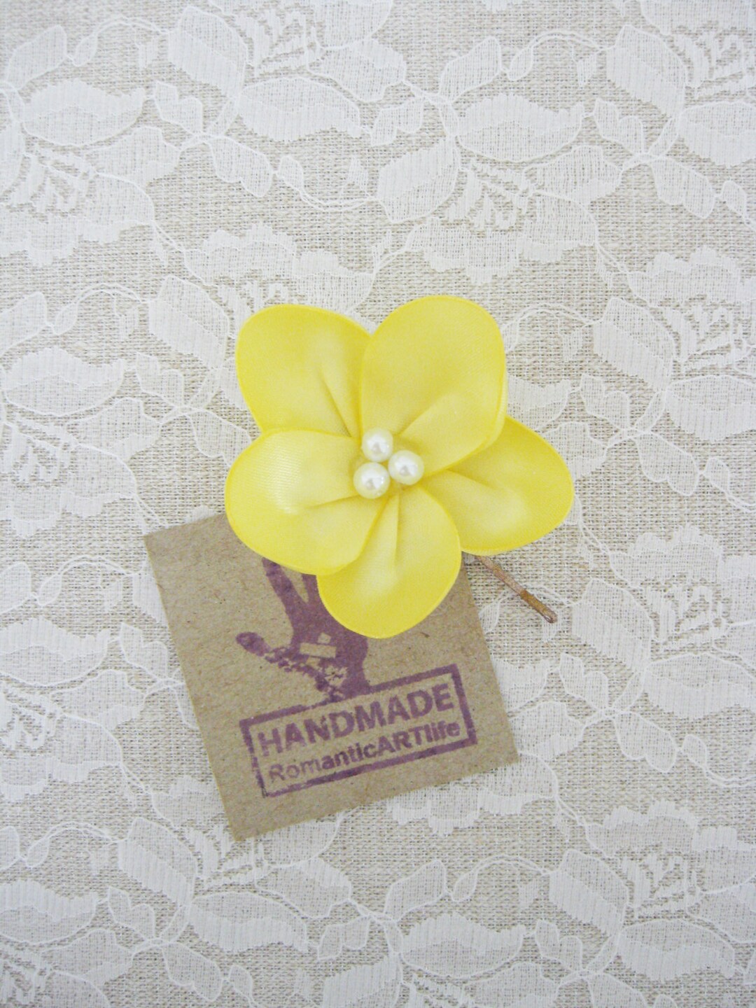 Yellow Flower Accessory. Yellow Flower Pin. Bobby Pin. Hair Accessory