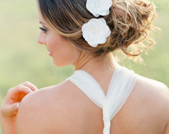 Bridal Flower Hair Pins Set of 2. Wedding Flower Hair Accessory.