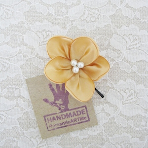 Gold Flower Hair Pin. Gold Flower Hair Piece. Bridesmaid Hair Accessory. image 1