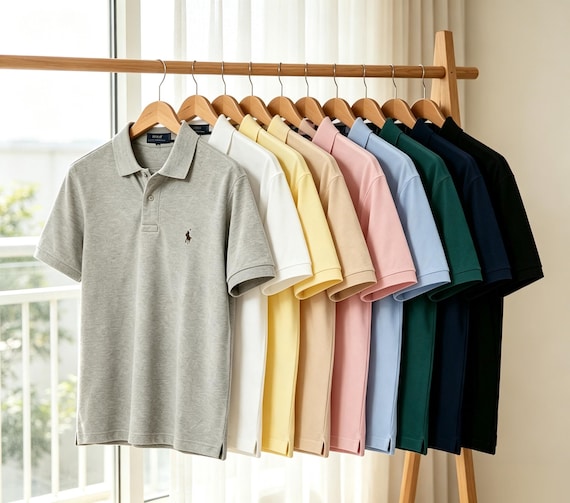 Ralph Lauren Cotton Pique Polo Shirt, Classic Fit,Men's Short Sleeve Casual Polo