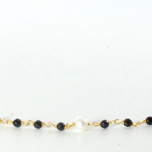 Abha Black Choker, Necklace, Onyx, Pearls delicate, handmade bridesmaids 14 kt gold filled, gifts rosary wrap best seller 14kt goldfilled wire